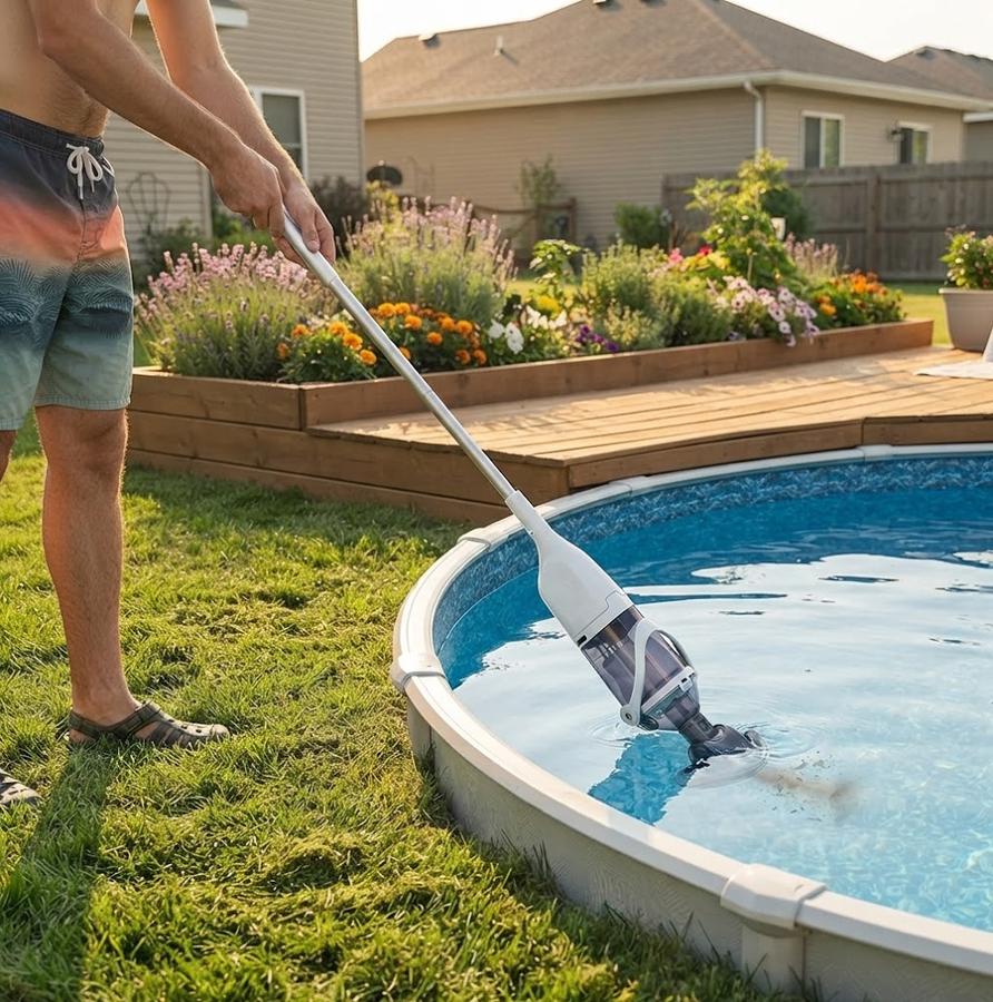 White Handheld Pool Vacuum